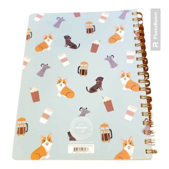 Fringe Studio Blue Dogs & Coffee Forever Faux Leather Spiral Journal Notebook - Picture 2 of 8